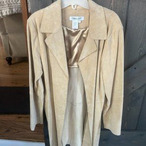 Suede long jacket tan Coldwater Creek size medium